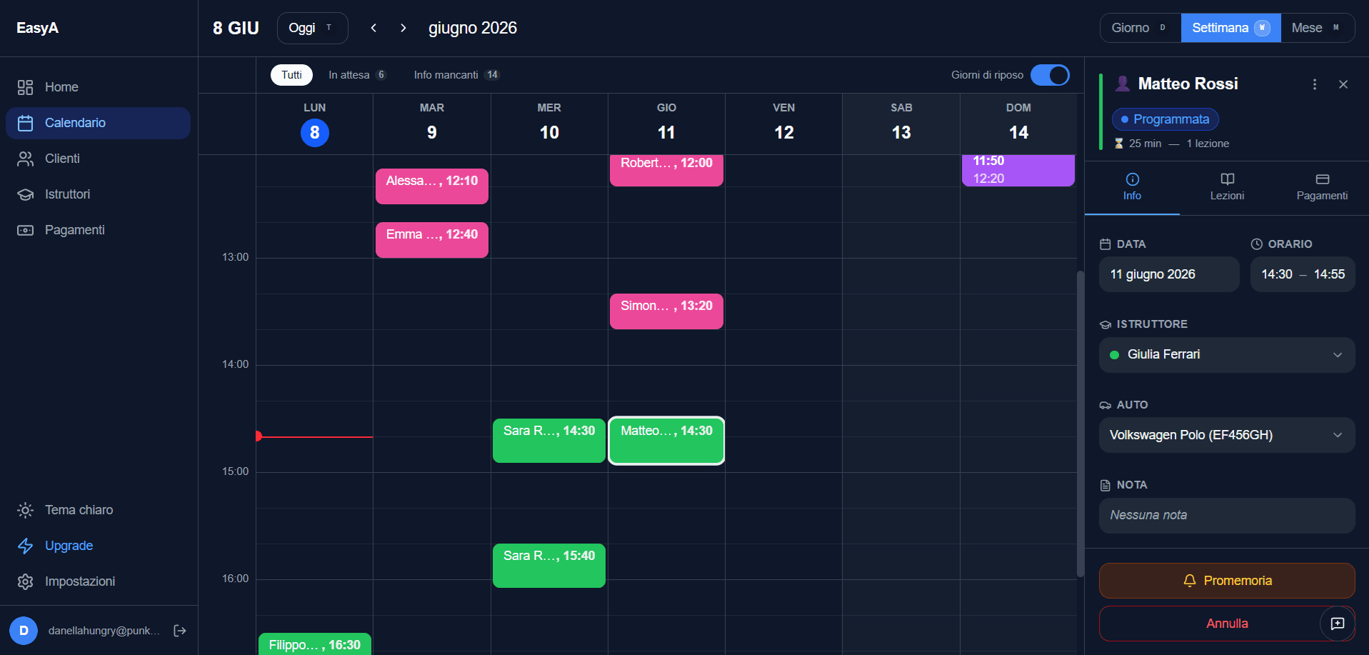 Lesson calendar